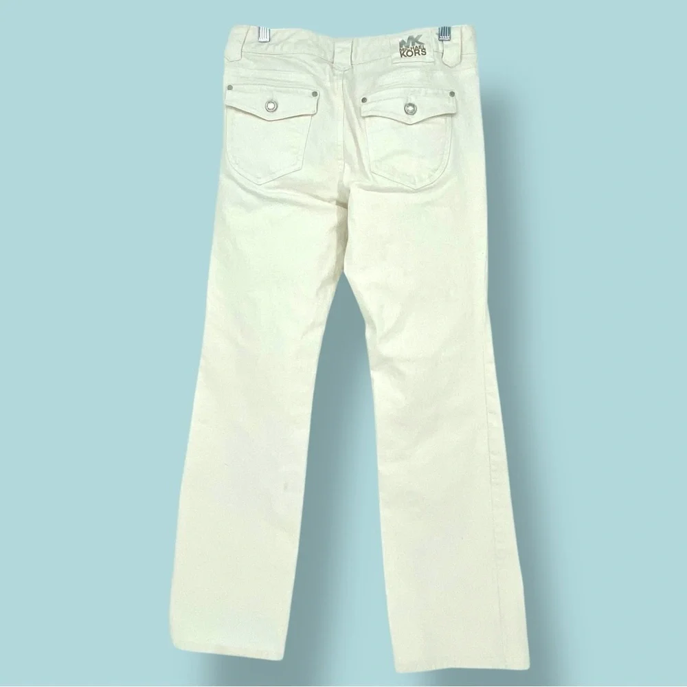 Michael Kors off white midrise straight leg jeans women's size 8